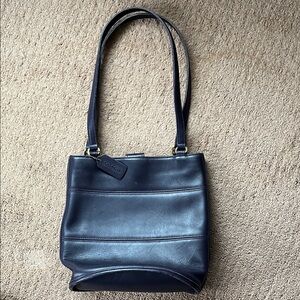 Vintage Coach Aubergine Leather Shoulder Bag